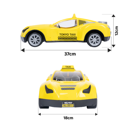 Tokyo Taxi – Friction-Powered Sporty Yellow Cab Toy - Image 4