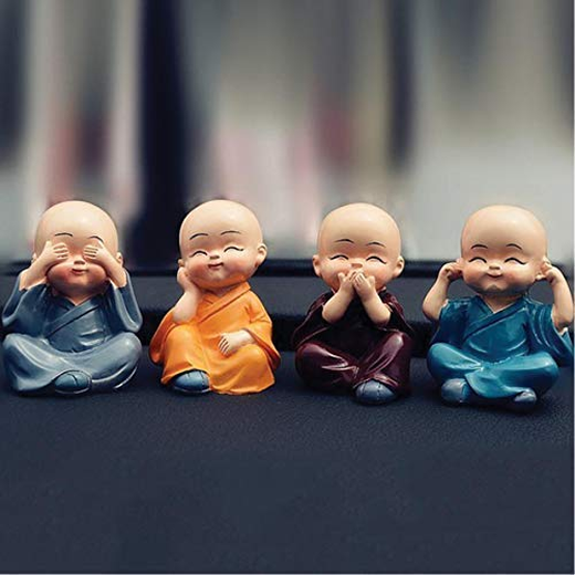 Set of 4 Miniature Buddha Monk - Image 4