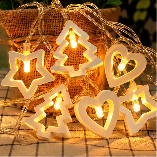Wooden String Light (Mix Design) 🤍✨- (10 Piece Set)