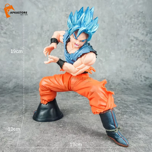 Shine blue hair son goku figure catching position - Image 2