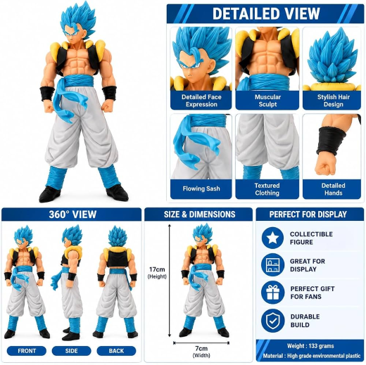 Vegeta standing body pose blue hair 19 cm - Image 4