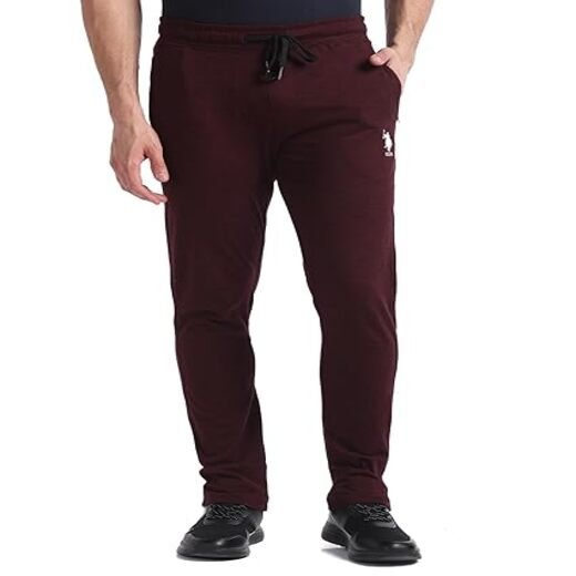 U.S. POLO ASSN. Men's Comfort Fit Mid Rise Cotton Polyester I672 Lounge Track Pants (Pack of 1)