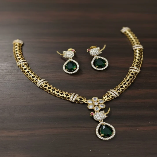 Victorian finishing Green Stone Parrot Designed Kanti - Image 4