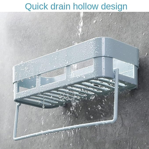 Wall Mounted Bathroom Shelf With Hanger - Image 3