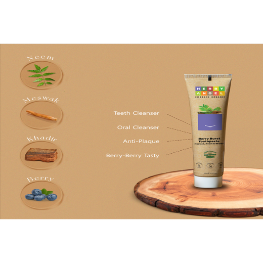 Berry Burst Baby Toothpaste with Meswak, Neem & Khadira - Image 2