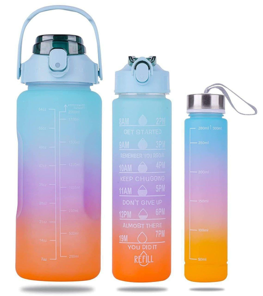 Motivational Water Bottle (Set Of 3)