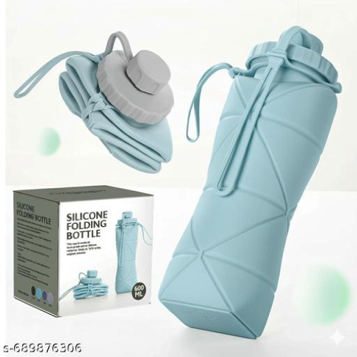 600 ML Silicon Foldable Bottle (Imported) - Image 3