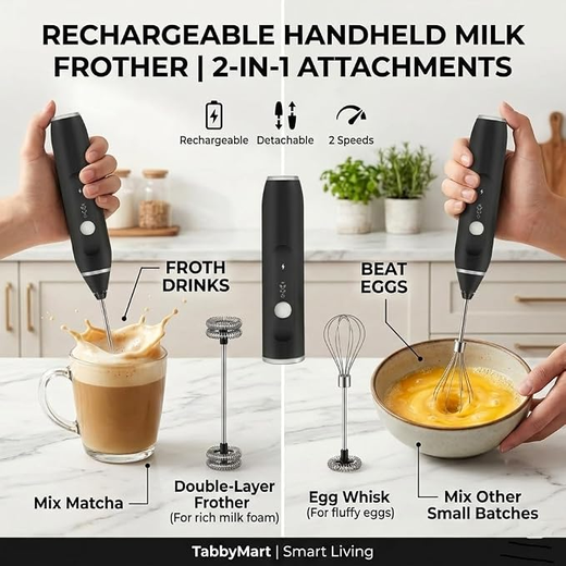 2in1 Rechargable Milk Frother Or Beater - Image 3