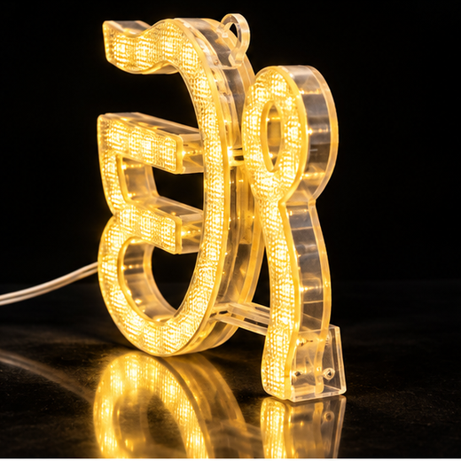 Ik Onkar (ੴ) Crystal Lighting Wall Hanging White (18*18 Cm) - Image 3