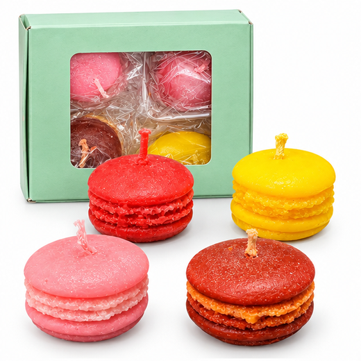 Macaron Candle (Pack of 4) (Box Size: 4*4 Inch) 🕯️ - Image 3