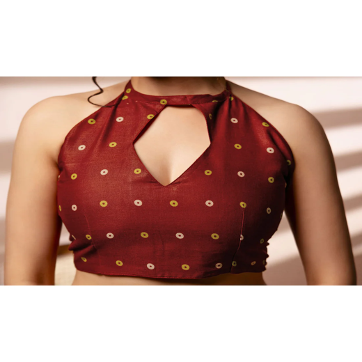Dark Pink Cotton Printed Kalamkari Saree - Image 2