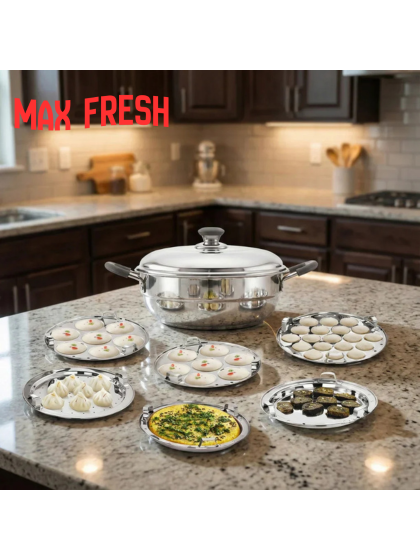 MaxFresh Triply Multi Kadai with Stainless Steel Lid & Free Glass Lid - Image 4