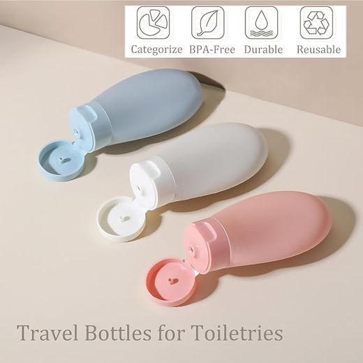 3Pcs Travel Makeup Empty Silicone Bottle - Image 2