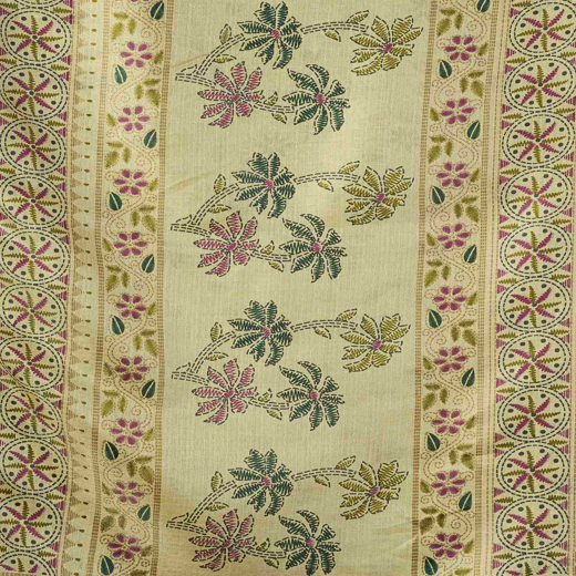 Beige Cotton Blend Printed Saree - Image 3