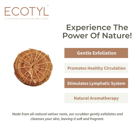 Ecotyl Vetiver Scrubber | Natural Body Loofah | Set of 3 - Image 3