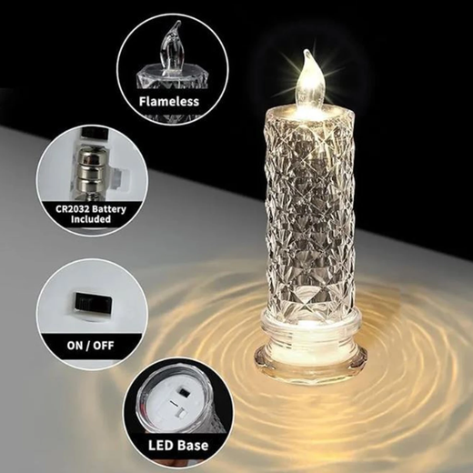 Small Rose Crystal LED Candle🕯️ - Image 4