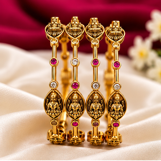 Matte Finishing With Lord Lakshmi Devi Bangle