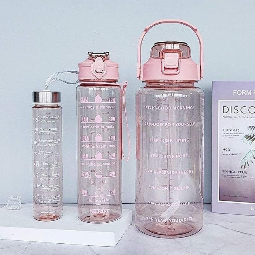 3 Pcs Transparent Bottle Set (Imported) - Image 2