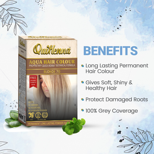 Organic Aqua Powder Hair colour- 7G Blonde - Image 2