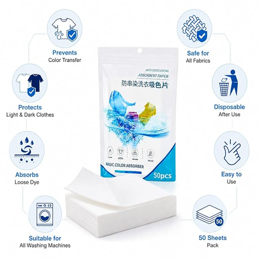 Fabric Color Absorber Laundry Sheet - Image 3