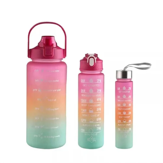 Set of 3 Water Bottle with Motivational