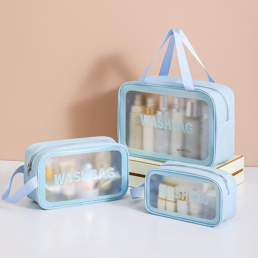 Transparent Travel Toiletry Storage Kit with Handle - Image 2