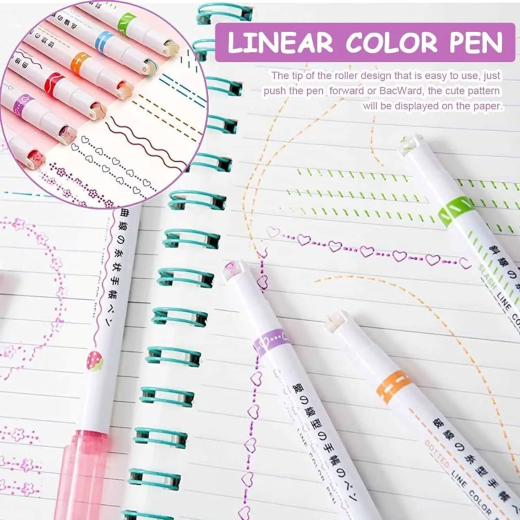 6 In 1 Drawing Linear Pen With Sketch Pen - Image 3