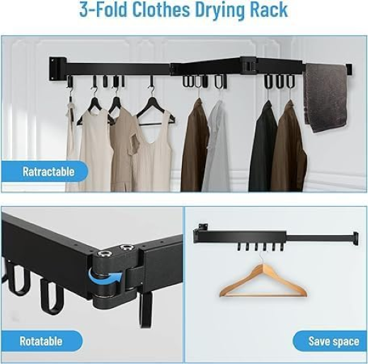 1 PC Wall Mounted Cloth Hanger - Image 4