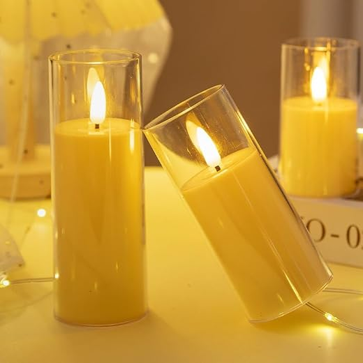 Smokeless 3D Wick Candle With Glass🕯️ Height: 10CM (12 piece) - Image 4