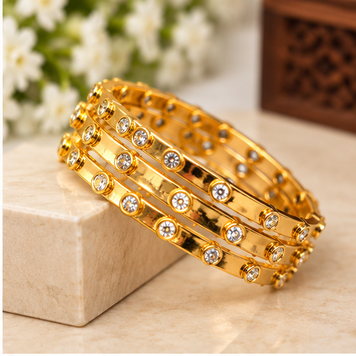 Premium Zircon Stones Panchaloha Bangle - Image 2