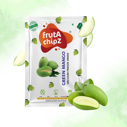 frutA chipZ Freeze Dried Chikoo 20 Gms/ Fruit Mango 20 Gms/ Banana 30 Gms/ Pineapple 20Gms/ Green Mango 20Gms/  JackFruit 20 Gms |100% Natural| Ready to Eat - Image 2