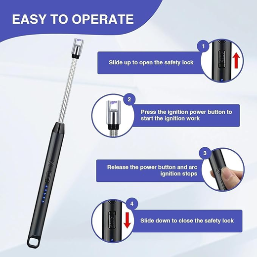 C-Type Rechargeable Electric Lighter Stove & Candle Lighter with USB Charging Port - Image 4