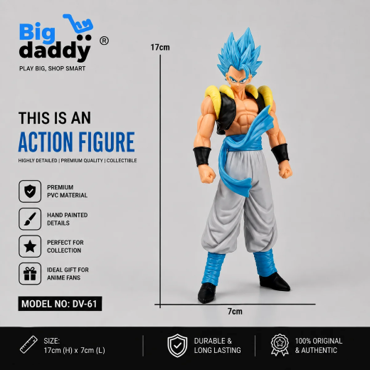 Vegeta standing body pose blue hair 19 cm