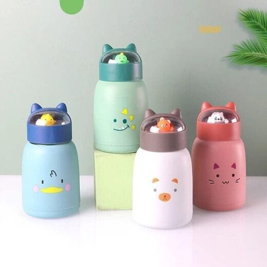 Cute Cat Kids Glass Water Bottle