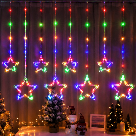 New 5+5 Crystal Star Multicolour Curtain Light ✨ - Image 2