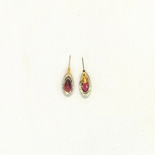 Premium Three layered AD Stones With Red stone Necklace - Image 3