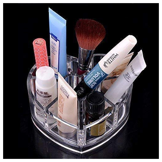 Heart Shaped Transparent Acrylic Cosmetic Makeup Organizer