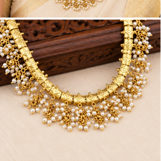 Matte finishing Handcrafted Embellished Long Mala Necklace - Image 3