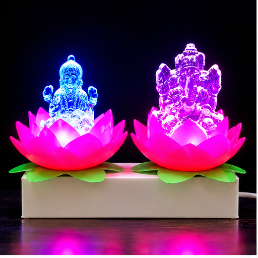 Lotus Ganesh Ji & Lakshmi Ji Set of 2 Piece