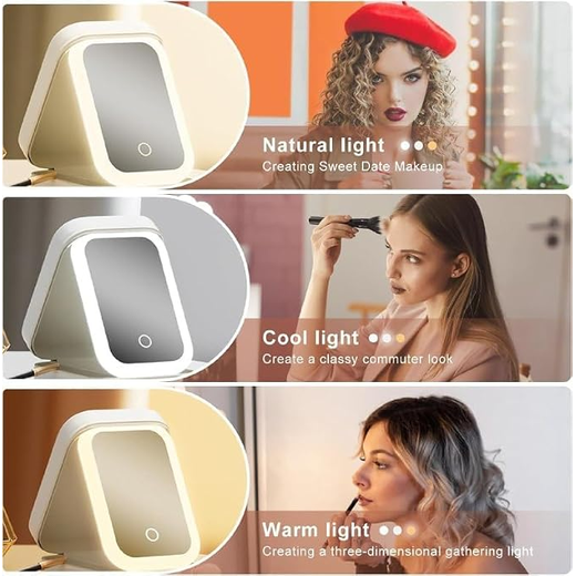 Makeup Box Along With LED Light and Mirror - Image 2