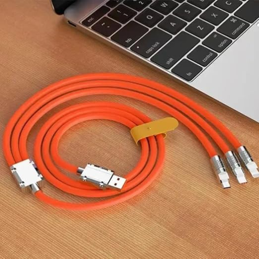 3 in 1 Charging Cable Orange - Image 2