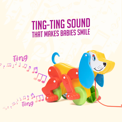 FLYI Pull Along Dog Toy with Floppy Ears and ting-ting Sound(2+ Years) - Image 3