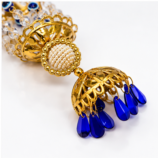 Beautiful Lighting Evil Eye Nazar Battu Golden Jhumar (Size: 30Cm) 🧿 - Image 4