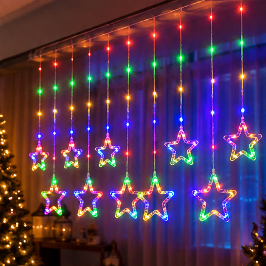 New 5+5 Crystal Star Multicolour Curtain Light ✨