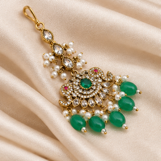 Elephant Designed Victorian Maang Tikka - Image 3