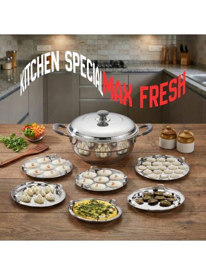 MaxFresh Triply Multi Kadai with Stainless Steel Lid & Free Glass Lid - Image 2
