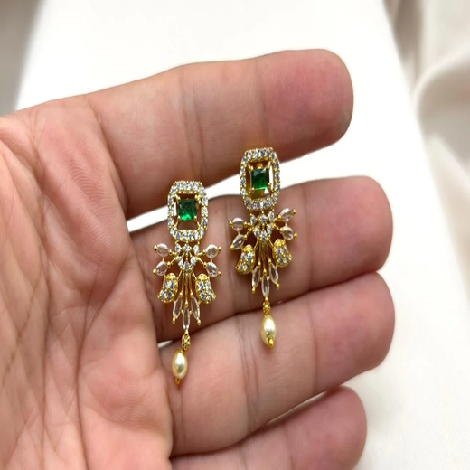 Gold Short Necklace with Multi-Coloured Stones | Artificial Jewellery - Image 3