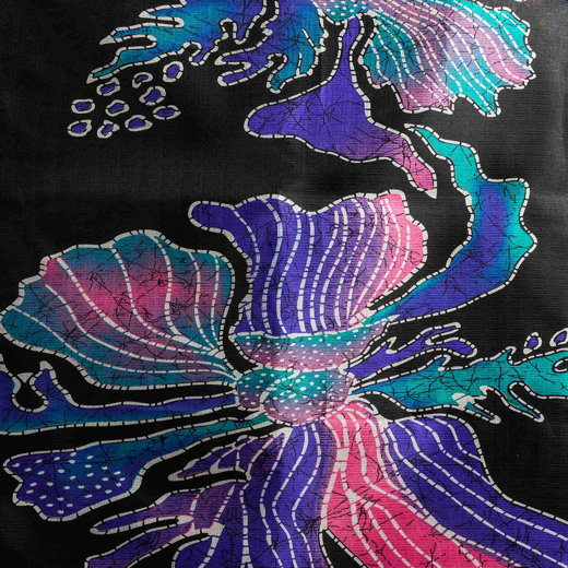 Black Vichitra Silk Printed Saree - Image 3