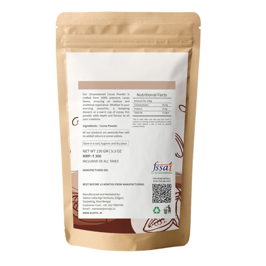 Ecotyl Cocoa Powder | Unsweetened | Perfect for Baking | 150g - Image 4