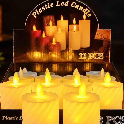 12 Piece Box Designer Candle Set With Flickering Wick (Size: 9 CM) - Image 3